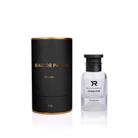 Botol parfum transparan, botol kaca silinder OEM 30ml/50ml/100ml dengan tabung hadiah dan tas
