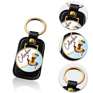 Llavero de Cuero Personalizado con Diseño de Colombia, Elegante y Duradero, Adorno para Bolso, Coleccionables, Se Aceptan Pedidos Pequeños - Product Image 3