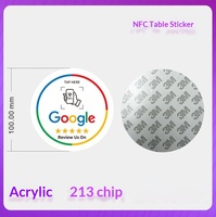 Tideseer Plaque d'avis personnalisable en acrylique NFC Chip213, étiquette autocollante de table pour carte de commande et code QR