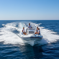 Bateau pneumatique rigide Hedia 22 pieds 680 Rib, coque en V profond double, en fibre de verre, pour la pêche, à vendre
