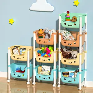 Multifunction Children plastic storage book toy shelf home use container organizer shelf