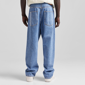 China Supplier Custom Print High Quality Cotton Light Washed <strong>Baggy</strong> <strong>Jeans</strong> <strong>Men</strong> - Product Image 2