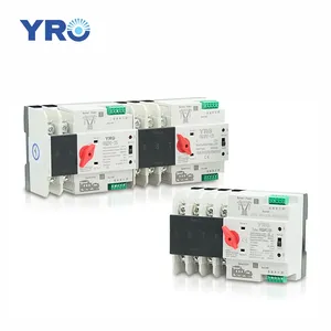 YRO 2P Mini ATS Interruptor de transferencia automática de doble potencia Interruptor de cambio de marchas Interruptores selectores eléctricos 100A generador solar