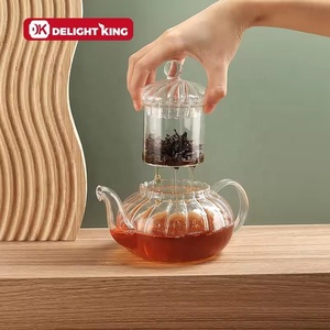 Teiera in Vetro Borosilicato Ecologica Moderna Delight King, Resistente al Calore 400°C, Set da Tè con Logo/Confezione Personalizzati - Product Image 2