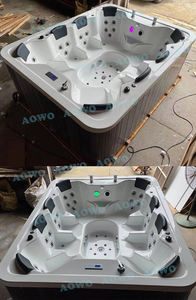 Baignoires spa jacuzzis pour <span class=keywords><strong>8</strong></span> personnes jupe noire tube chaud spa <span class=keywords><strong>extérieur</strong></span> hydro bros piscine à froid système balboa carré de natation - Product Image 5