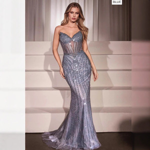 S3460L Nuovo Abito <span class=keywords><strong>Lungo</strong></span> a Sirena <span class=keywords><strong>Senza</strong></span> <span class=keywords><strong>Spalline</strong></span>, Trasparente, Aderente, Elegante e di Alta Gamma per Banchetti, Feste e Serate - Product Image 2