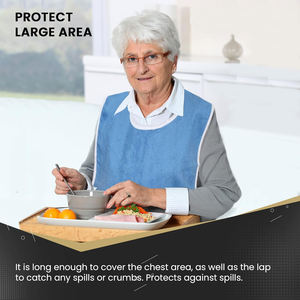 Wasbare, herbruikbare badstof slabben voor volwassenen, mannen, vrouwen, ouderen, senioren, gehandicapten, verpleeghuizen, eetbescherming, kledingbeschermers, schorten - Product Image 4