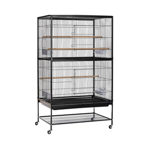 Prevue Pet Products Cage de vol en fer forgé à motif solide avec support 31 pouces par 20-1/2 pouces par 53 pouces Cage à oiseaux en métal noir - Product Image 1