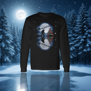 T-shirt à manches longues Bigfoot Christmas Santa Sleigh Reindeer - Product Image 3