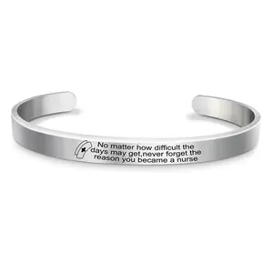 Ywganggu anpassbares Edelstahl-Armband Ärzte Metall Gesundheit Krankenschwestern Geschenk-Set Unisex-Geschenk Internationaler Krankenschwestertag