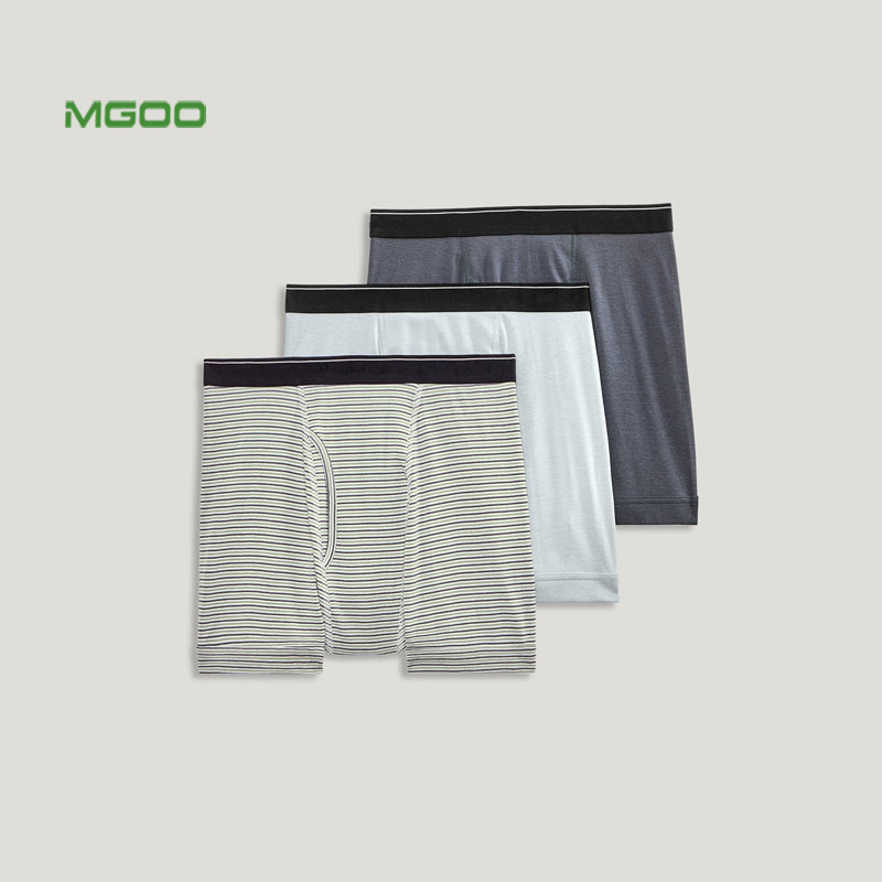 MGOO Mens Classic Full Rise Cotton Polyester Boxer Trunks Underwear Key Hole Fly Design Briefs