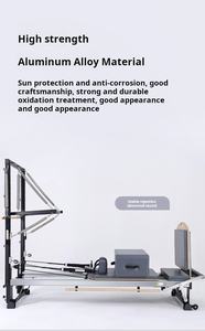 Appareil de <span class=keywords><strong>Pilates</strong></span> Reformer portable et pliable en alliage d'aluminium pour entraînement de yoga et de gym à domicile, avec application - Product Image 2