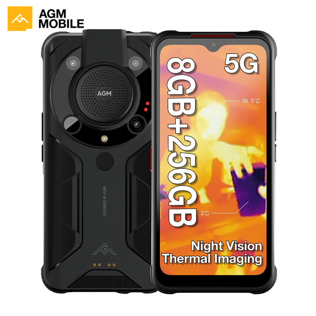 AGM Glory Pro 5G Phone NFC Night Vision Thermal Imaging Camera Mobile Phones 5g Rugged Phone