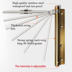 باب أوتوماتيكي بإغلاق ناعم 180 درجة مع ضبط مصد التوقف، غالق باب للأثاث، مانع انزلاق الباب - Product Image 5