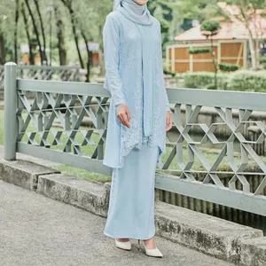 SIPO Eid Design Baju Kurung Muslim Clothing Printed Two-piece Women Set Hot Sell Polyester Fabric Fashion Malaysia Baju Kebaya