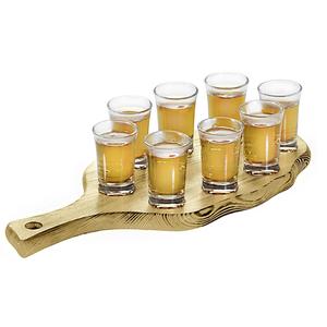 Portavasos de madera con 8 vasos para servir bebidas - Product Image 1