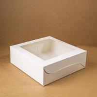 Boîte à gâteau rectangulaire fine imprimée en rouleau blanc carré à bas prix, vente chaude, avec logo
