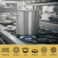 Marmite de cuisson en acier inoxydable 3 couches avec couvercle, compatible induction, pour la maison et la cuisine
