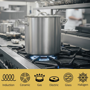 Pentola per Zuppa in Acciaio Inox, Batteria da Cucina a 3 Strati per Induzione con Coperchio, Set da Cucina per Casa, Marmite de Cuisine - Product Image 2