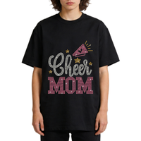 Transfert de strass personnalisé « Cheer Mom », motif thermocollant pour T-shirts