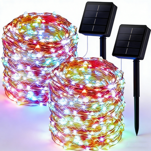 Guirnalda de <span class=keywords><strong>Luces</strong></span> Solares de Cobre para Exteriores, 10m, 100 LED, 8 Modos, <span class=keywords><strong>Luces</strong></span> de <span class=keywords><strong>Navidad</strong></span> Impermeables para Árbol, Fiesta, Decoración de Bodas - Product Image 1