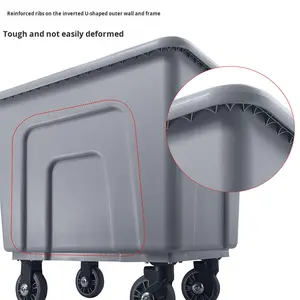 Keranjang daur ulang <span class=keywords><strong>Linen</strong></span> Hotel dengan pemisah basah kering keranjang bersama plastik untuk pembersih ruang cucian - Product Image 4