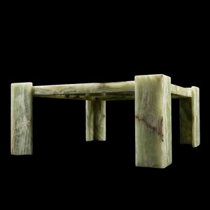 Table basse carrée en marbre onyx vert écologique moderne de luxe, design personnalisé, meubles en pierre naturelle pour salon intérieur - Product Image 3