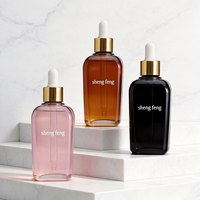 Flacon compte-gouttes en verre ambré de luxe personnalisé pour sérum et huile essentielle, 5ml, 10ml, 15ml, pour voyage et cosmétiques, avec étiquette privée