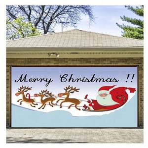 Bannière de Noël rectangulaire personnalisée en polyester pour porte de garage, décoration murale extérieure pour porche - Product Image 3