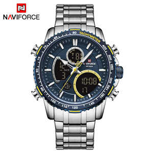 Reloj luminoso <span class=keywords><strong>NAVIFORCE</strong></span> <span class=keywords><strong>9182</strong></span> de alta calidad para hombre, cronógrafo de doble pantalla, reloj de pulsera de cuarzo para hombre, reloj Masculino con fecha - Product Image 6