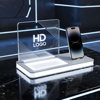 Support de téléphone et d'affichage numérique LED moderne en acrylique de 3 mm d'épaisseur, personnalisé, pré-assemblé, pour comptoir de magasin