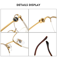 S6011 nouvelle monture de lunettes en titane pur avec incrustation de diamants Style rétro à la mode vente chaude lunettes Halfrim pour les femmes