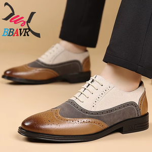 Zapatos Formales de Hombre con Cordones, Diseño Brogue a Rayas, Transpirables, de PU, para Otoño, Estilo Casual de Negocios, Talla Grande - Product Image 6