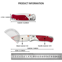 Couteau de chasse pliant BM 535-9 en gros, lame D2, manche G10, logo personnalisé, couteaux de poche tactiques de survie pour le camping en extérieur