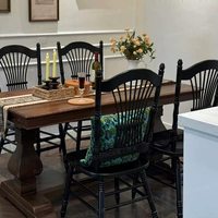 Chaise Windsor en bois massif de style français vintage, chaise de salle à manger sculptée rétro américaine, mobilier de restaurant de designer européen