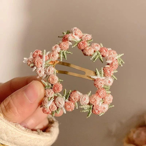 Pastoral Peach Pink Floral Hair <b>Clips</b> for Women, 2026 <b>Spring</b> Fresh Style Hair Barrettes, Cute Shark <b>Clips</b> Hair Accessories - Product Image 5