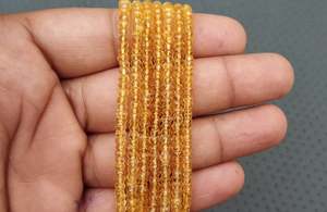 พลอยซิทรินธรรมชาติเหลี่ยมเพชรพลอยไมโคร Rondelle พฤศจิกายนหินลูกปัดสำหรับเครื่องประดับสร้อยข้อมือสร้อยคอขายส่ง - Product Image 4