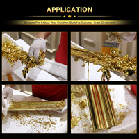 Prix de gros usine feuille d'or flocons Bouddha Statue chaise décoration feuille d'or cassée à vendre