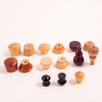 Poignée de tiroir en bois à un trou avec logo personnalisé, vente en gros directe du fabricant, poignée de meuble en bois en forme de champignon
