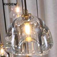 Lustre en laiton et cristal K9, grand luminaire suspendu en forme de demi-sphère, 36-60 pouces, pour salon, villa, hall d'entrée, plafond haut, luxe