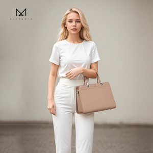 Bolso Bandolera de Moda de Verano para Mujer, Bolso de Hombro Informal de Gran Capacidad, Correa Única, Cierre de Cremallera, Color Sólido de PU, Alex&Mia - Product Image 4