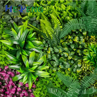 Mur végétal artificiel en panneaux synthétiques avec fausses fleurs et feuilles, mur vert suspendu pour mariages, en matériaux artificiels