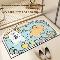 Tapis de bain en terre de diatomées au design cartoon Tapis d'entrée antidérapant à séchage rapide pour un usage domestique Résistant à la saleté