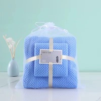 Ensemble de serviettes en microfibre corail super absorbantes douces pour le visage et le bain avec motif floral brodé pour hôtel et maison