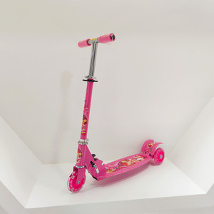 สกู๊ตเตอร์เด็ก สีชมพู พับได้ ปรับความสูงได้ สำหรับเด็กอายุ 3 ปีขึ้นไป - Product Image 2