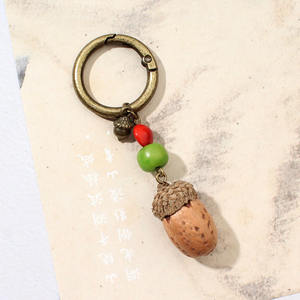 Pendentif de sac vintage style forêt de fruits végétaux naturels, porte-clés fait main en graines de Bodhi, nouveau style chinois, décoration artistique pour sac - Product Image 4