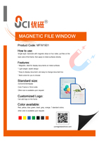 Porte-documents magnétique personnalisé en PVC certifié EN71, pratique, format A4, transparent, flexible, multicolores, pour documents scolaires, UCI