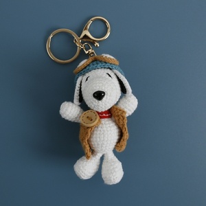 Pendentifs en crochet et <span class=keywords><strong>porte</strong></span>-clés anime super mignons, figurines <span class=keywords><strong>Snoopy</strong></span> créatives faites à la main en tricot - Product Image 4
