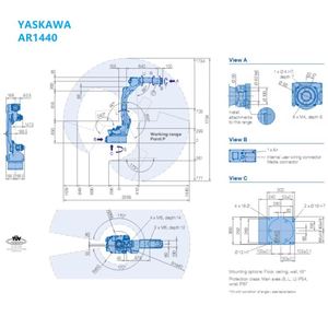 Robot industriel Yaskawa AR1440 à 6 axes, bras robotique 6 axes, charge utile de 12 kg, portée de 1440 mm, robot de soudage au laser Cobot - Product Image 6
