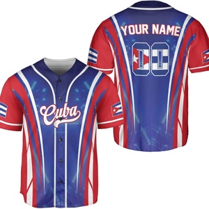 Camiseta de Béisbol de Cuba con Sublimación, Camiseta con la Bandera de Cuba, Camiseta Cubana para Hombre y Mujer, Camiseta con la Bandera de Cuba y Estados Unidos - Product Image 1